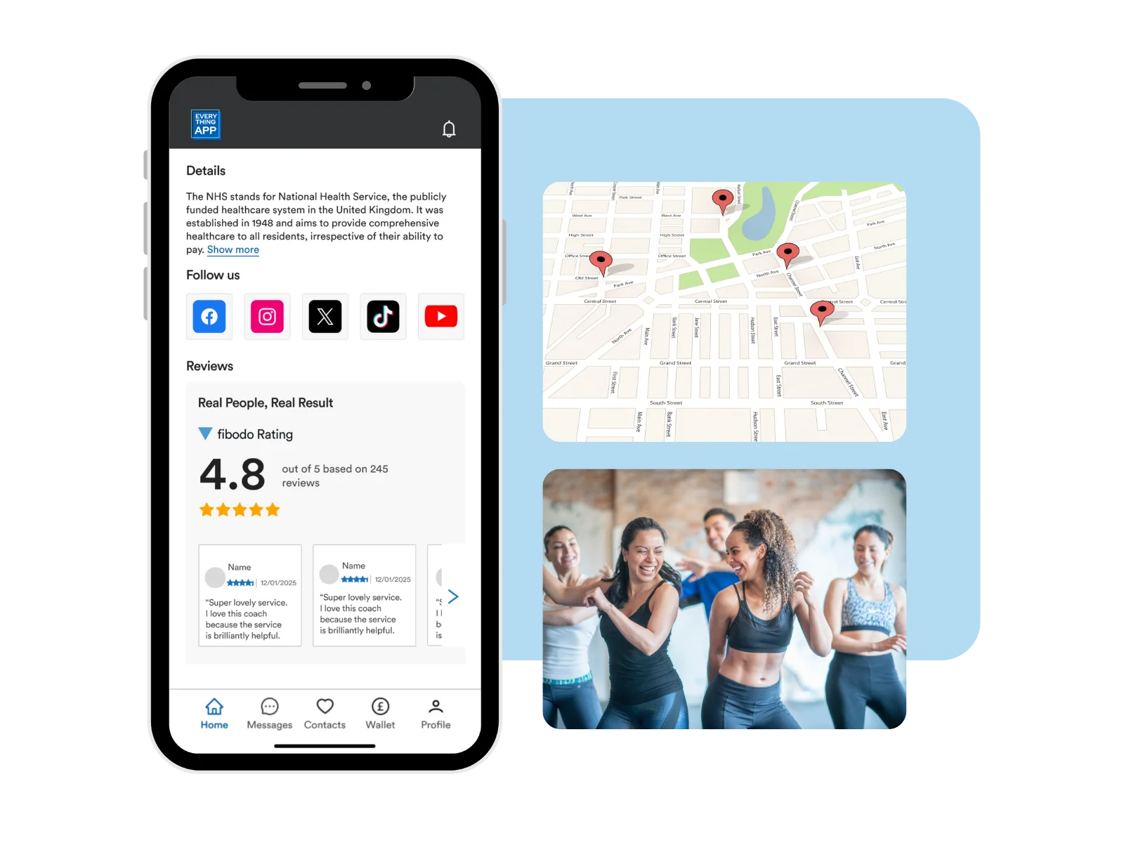 Dance timetable and bookings in fibodo